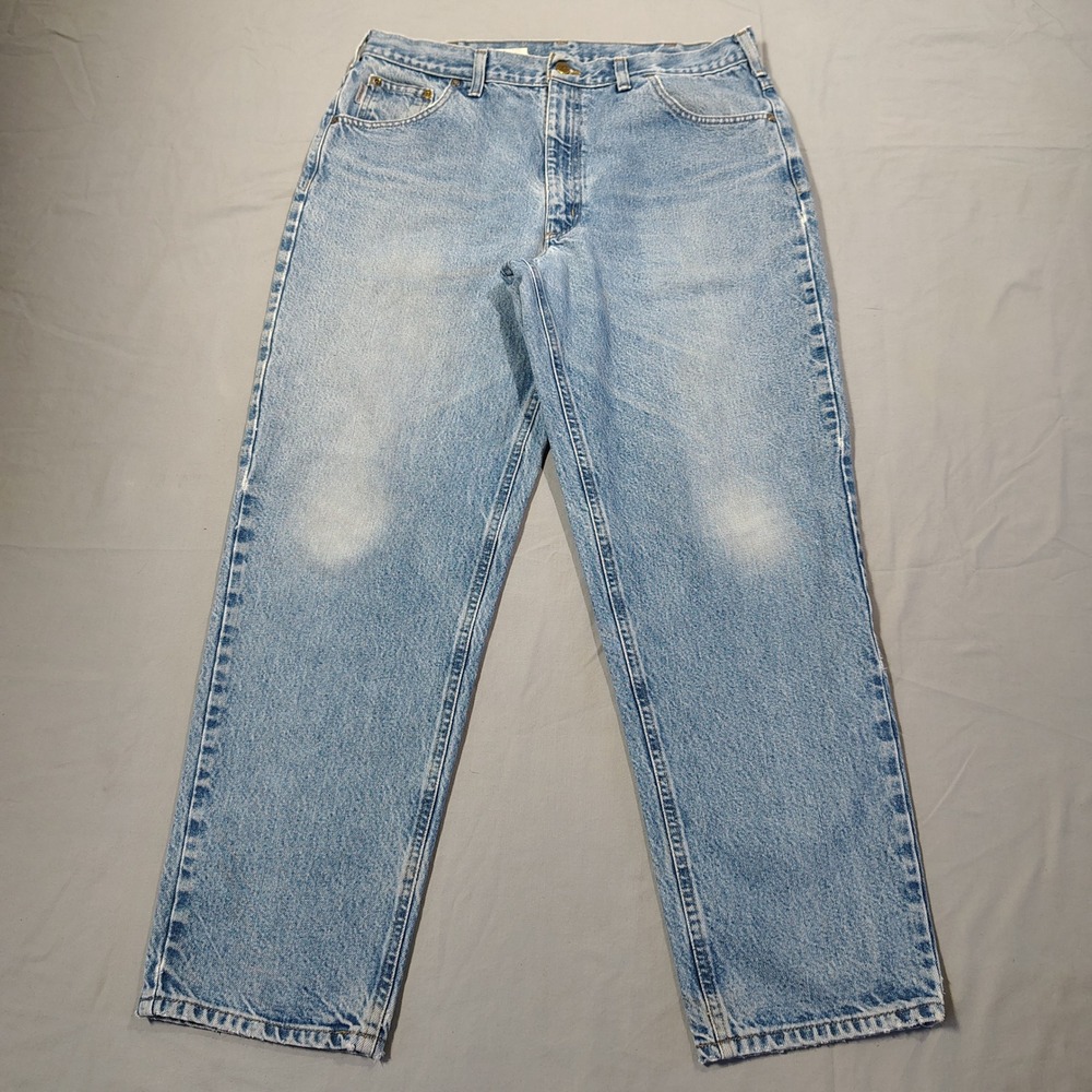 VINTAGE Carhartt Jeans Mens 38x30 Blue B17 DST Relaxed Fit Denim Workwear